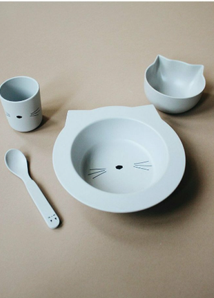Дитячий бамбуковий набір посуду LIEWOOD Cat Mint
