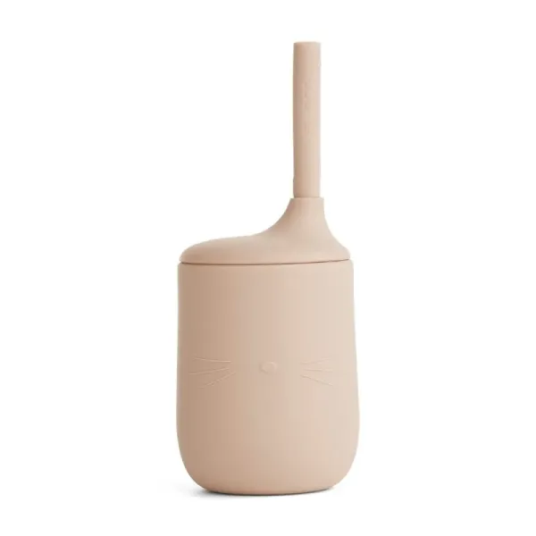 Дитяча силіконова чашка з трубочкою LIEWOOD Ellis Sippy Cup cat rose