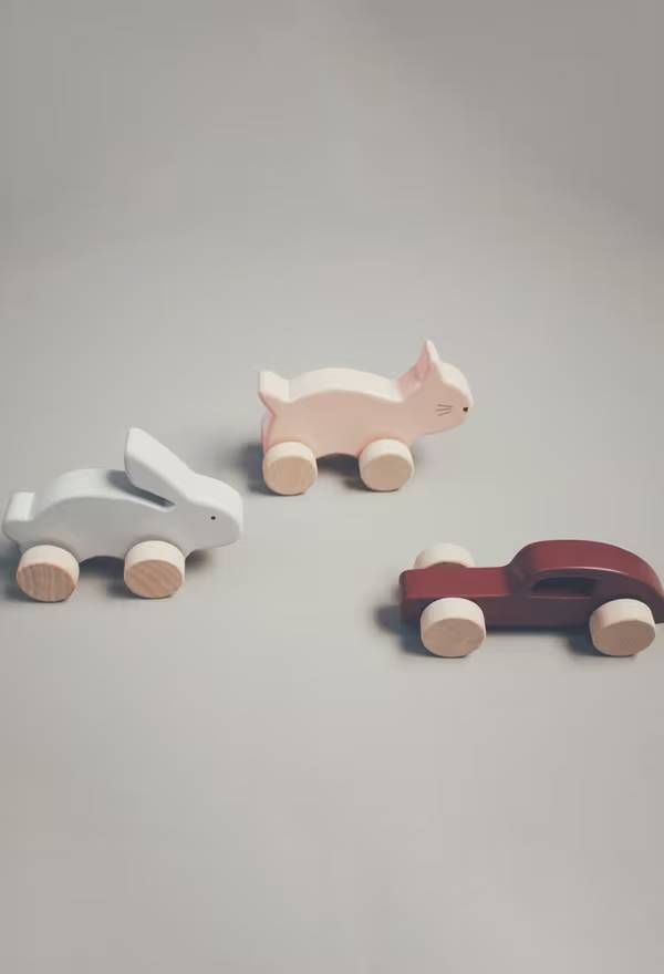 Дерев'яна іграшка LIEWOOD Toy Push Rabbit Dumbo Grey Leo Bella