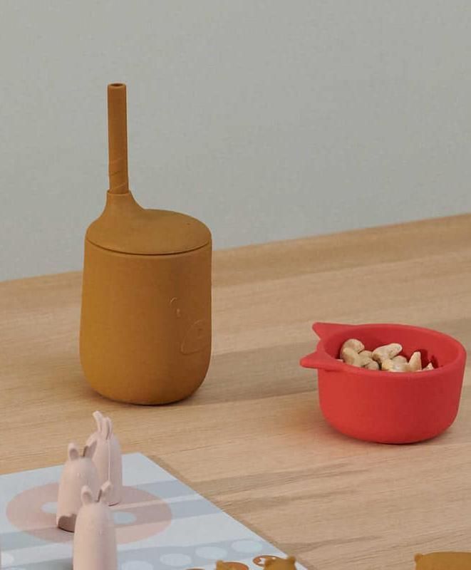 Дитяча силіконова чашка з трубочкою LIEWOOD Ellis Sippy Cup Bear