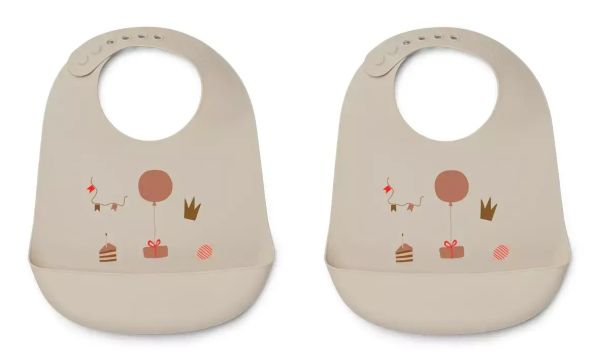 Нагрудники силіконовий бежевий LIEWOOD BIRTHDAY MULTI MIX LIEWOOD