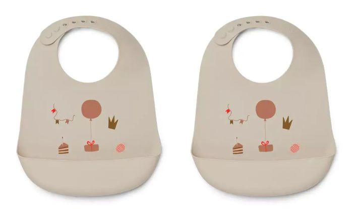 Нагрудники силіконовий бежевий LIEWOOD BIRTHDAY MULTI MIX LIEWOOD