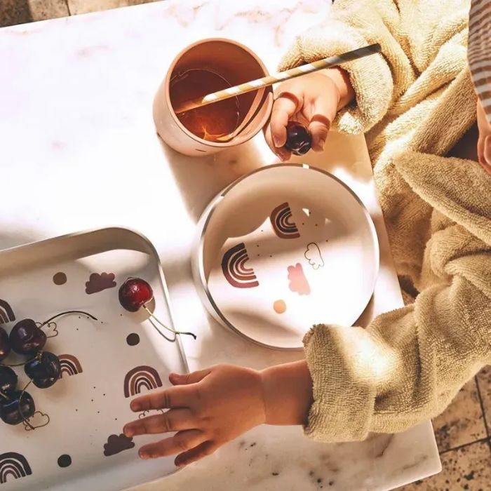 Набір посуду Liewood Aiko bamboo set – rainbow creme de la creme