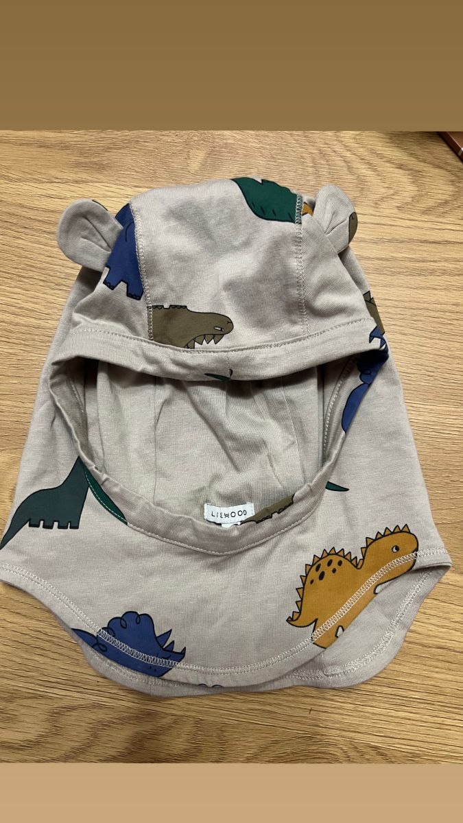 Дитяча бавовняна балаклава LIEWOOD Edita Dinosaurs Mist