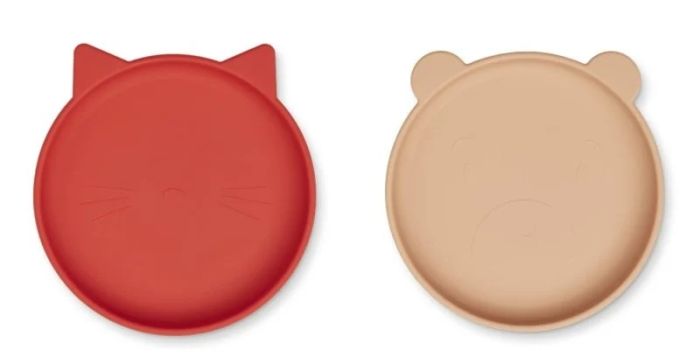 Силіконові тарілки Olivia apple red & tuscany rose