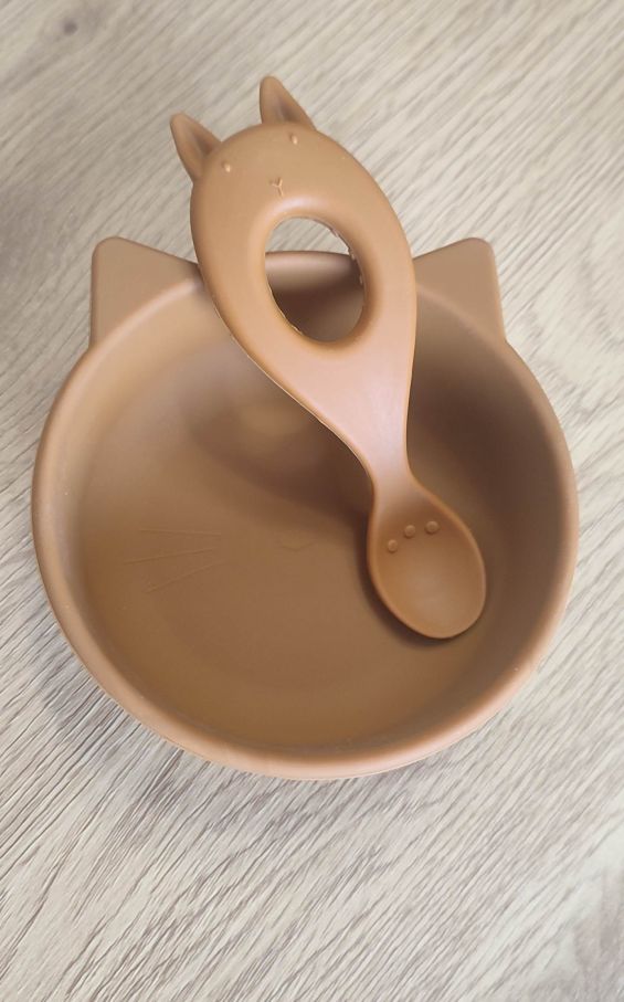 Обідній дитячий набір посуду LIEWOOD Cat Evan Mustard