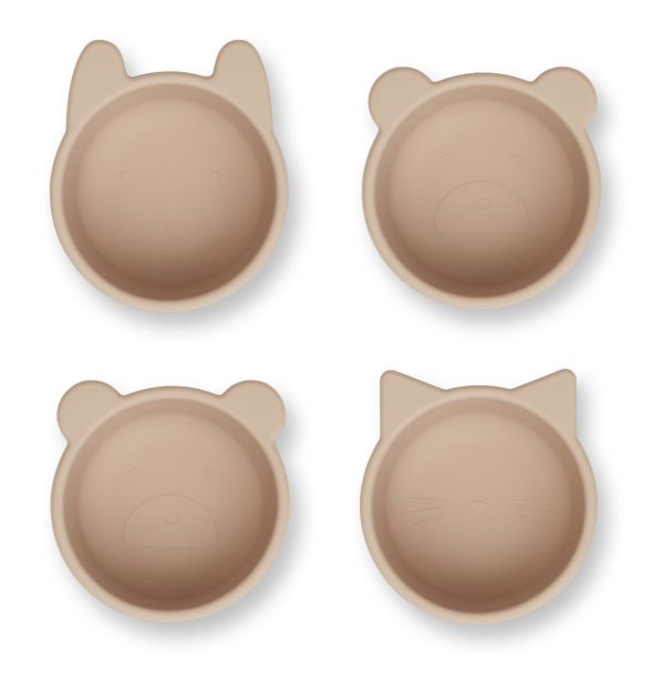 Набір силіконових мисок LIEWOOD MALENE SILICONE BOWLS 4 PACK - ROSE
