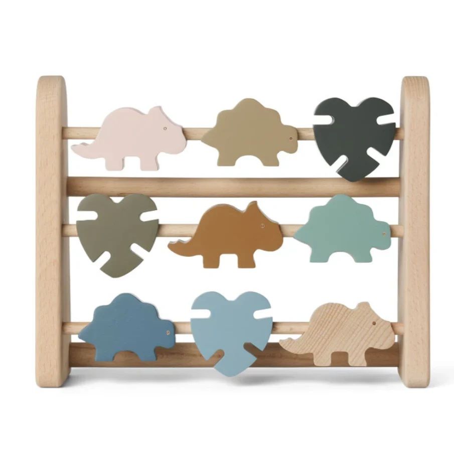 LIEWOOD - Лінійка-абак Astrid з бука Dino Multi Mix