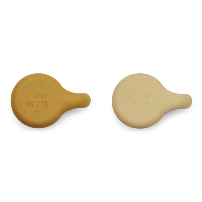 Набір дитячих силіконових чашок Liewood Kylie «Золота карамель / сафарі мікс», 2 шт.