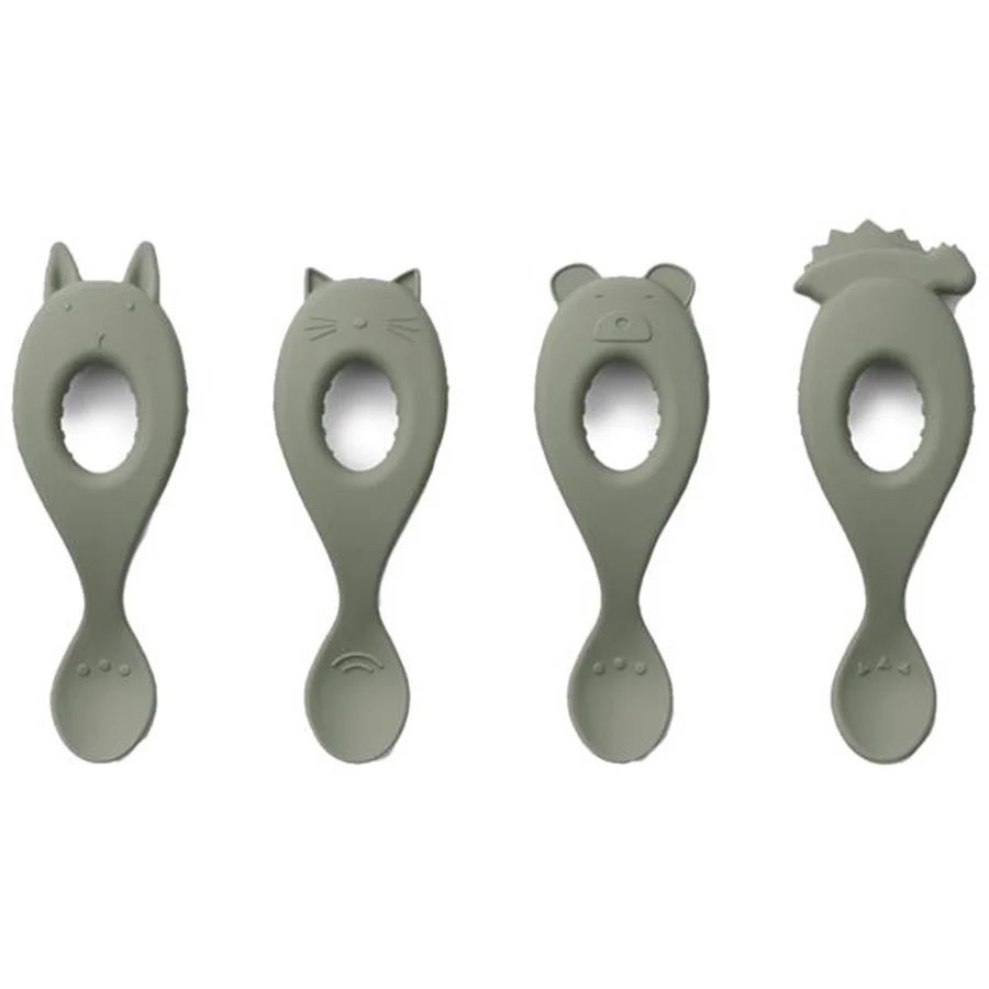 Набір дитячих ложок Liewood Liva Silicone Spoon 4 Pack Faune Green