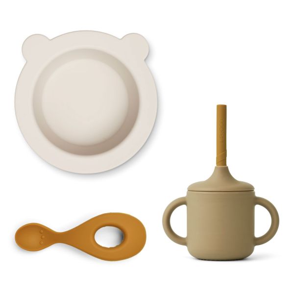 Дитячий силіконовий набір для першого прикорму LIEWOOD Kali — oat multi mix