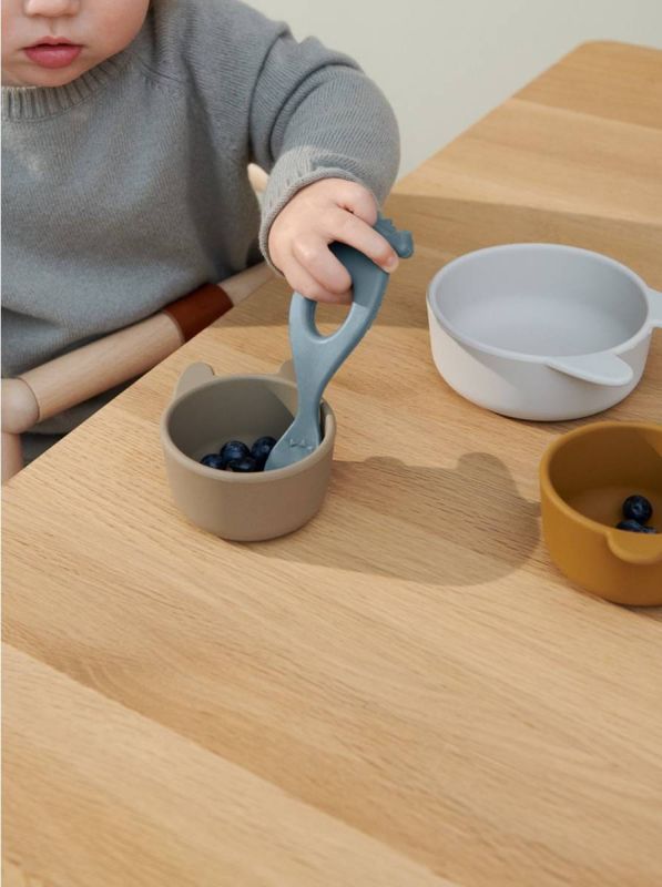 Дитяча навчальна силіконова ложка LIEWOOD Liva Blue Wave