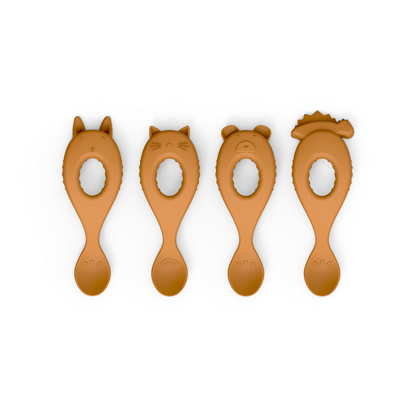 Дитяча навчальна силіконова ложка LIEWOOD Mustard mix