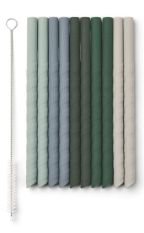 Багаторазові силіконові соломинки LIEWOOD Kids Silicone Straw Set 10 PACK Timoti – Green Multi Mix
