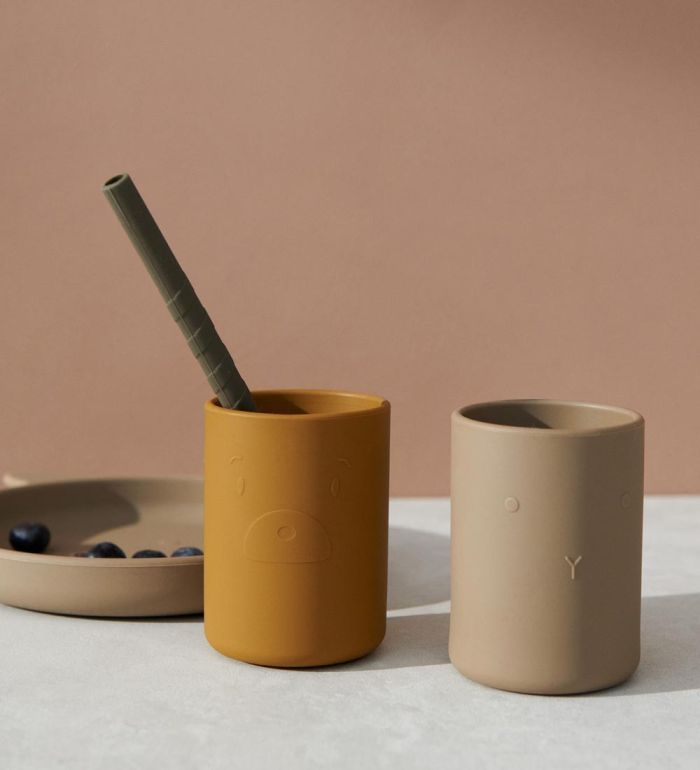 Чашки Liewood - упаковка з 2 шт. - Ethan - суміш золотистої карамелі та вівса