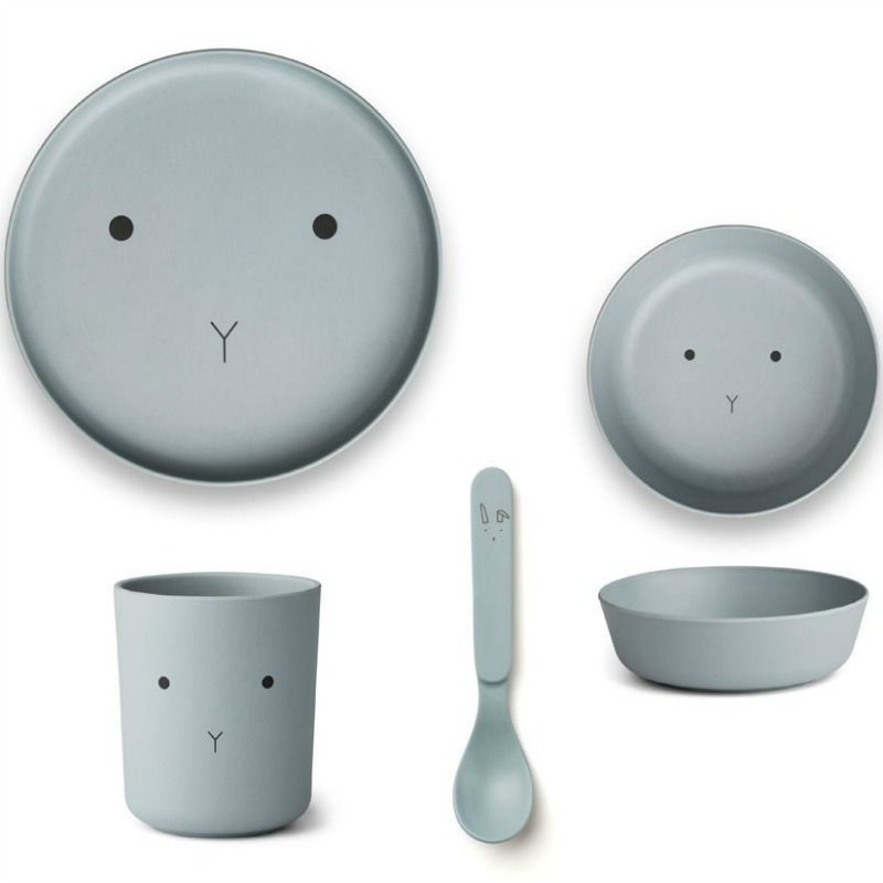 Дитячий обідний набір посуду LIEWOOD  Box Set  Rabbit Sea Blue